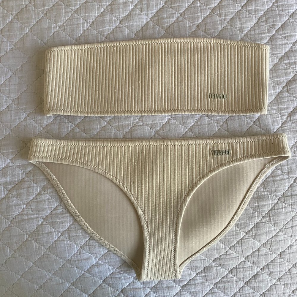 White Triangle Strapless Bikini